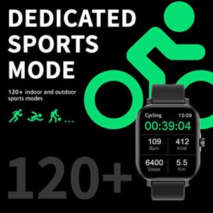 ANCwear Smart Watches for Men Women, 1.83" Fitness Tracker Watch with Heart Rate SpO2 Sleep Monitor, IP68 Waterproof Smartwatch with 120+Sport Modes, Step Calorie Counter Watch for Andriod iOS(Black)