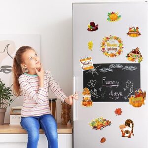 Whaline 15Pcs Thanksgiving Fridge Magnets Truck Pumpkin Turkey Gnome Refrigerator Magnets Thankful Magnetic Stickers for Autumn Holiday Home Office School Kitchen Locker Decoration