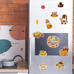 Whaline 15Pcs Thanksgiving Fridge Magnets Truck Pumpkin Turkey Gnome Refrigerator Magnets Thankful Magnetic Stickers for Autumn Holiday Home Office School Kitchen Locker Decoration