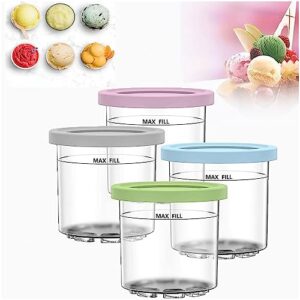 disxent creami pints and lids, for creami ninja ice cream,16 oz creami deluxe pints bpa-free,dishwasher safe compatible nc301 nc300 nc299amz series ice cream maker