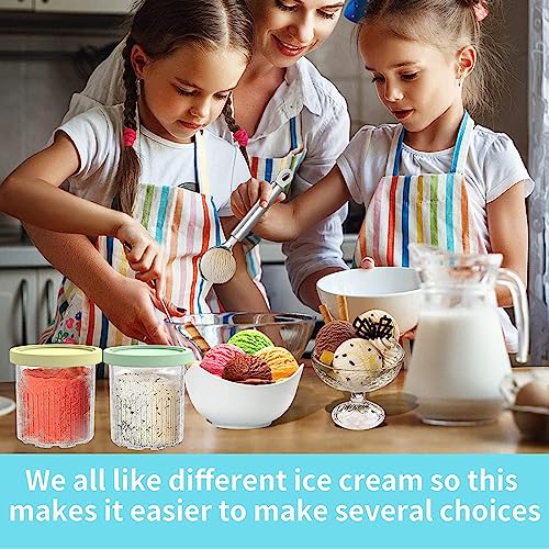 DISXENT Creami Pints and Lids - 4 Pack, for Creami Ninja Ice Cream Deluxe,24 OZ Ice Cream Pint Bpa-Free,Dishwasher Safe Compatible with NC500,NC501 Series Ice Cream Makers