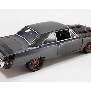 1970 Dart Street Fighter Bullseye Dark Gray Metallic with Black Hood and Tail Stripe Limited Edition to 264 Pieces Worldwide 1/18 Diecast Model Car by Acme A1806408