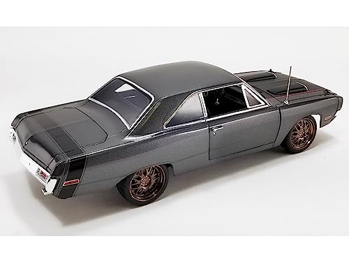 1970 Dart Street Fighter Bullseye Dark Gray Metallic with Black Hood and Tail Stripe Limited Edition to 264 Pieces Worldwide 1/18 Diecast Model Car by Acme A1806408