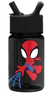 simple modern marvel kids water bottle plastic bpa-free tritan cup with leak proof straw lid | reusable and durable for toddlers, boys | summit collection | 12oz, spidey kid