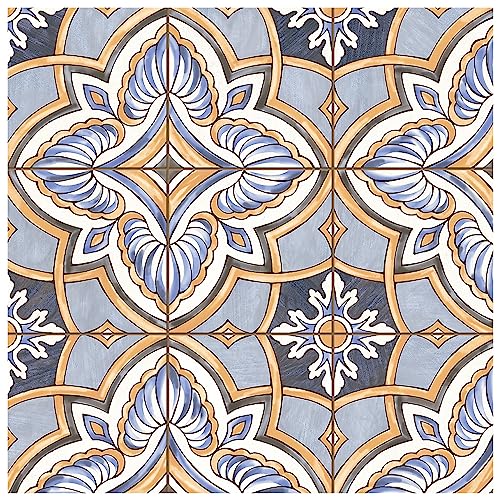 SomerTile FPEHMGBL Harmonia Grove Blue 13" x 13" Ceramic Floor and Wall Tile