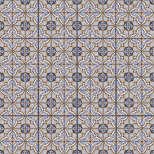 SomerTile FPEHMGBL Harmonia Grove Blue 13" x 13" Ceramic Floor and Wall Tile