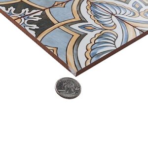 SomerTile FPEHMGBL Harmonia Grove Blue 13" x 13" Ceramic Floor and Wall Tile