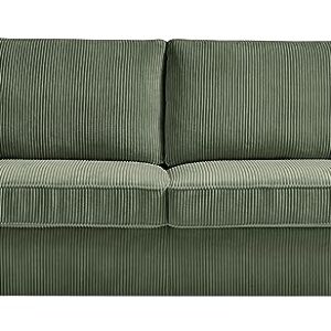 Container Furniture Direct Reversible Sleeper Sofa with Memory Foam Mattress, Comfortable and Durable Queen Size Bed Couch for Living Rooms, Upholstered with Corduroy Fabric, 70" Wide, Dark Green