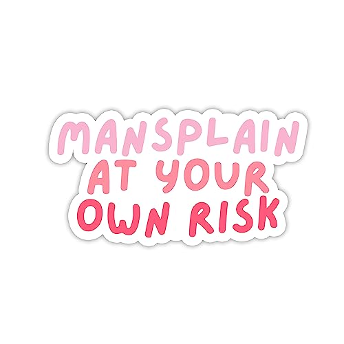 Miraki Mansplain At Your Own Risk Sticker, Gender Equality Sticker, Feminism Sticker, Water Assitant Die-Cut Vinyl Stickers Decals for Laptop Phone Kindle Journal Water Bottles, Sticker for Women