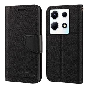 shantime for infinix note 30 vip case, oxford leather wallet case with soft tpu back cover magnet flip case for infinix gt 10 pro 5g (6.67”) black