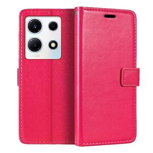 shantime for infinix note 30 vip case, premium pu leather magnetic flip case cover with card holder and kickstand for infinix gt 10 pro 5g (6.67”) rose