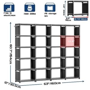 Mavivegue Book Shelf, 20 Cube Storage Organizer, DIY Bookcase, Metal Cube Bookshelf,Tall Book case for Bedroom, Living Room,Office,Closet Storage Organizer, Black Cubicle Storage Rack