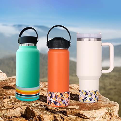 HEYSKAY 2pcs Protective Flask Silicone Boot Base for Stanley Quencher Adventure 40oz & Stanley IceFlow 20oz 30oz Tumbler, and Compatible with 12oz-24oz Hydro Sport Water Bottles