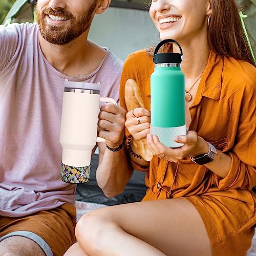 HEYSKAY 2pcs Protective Flask Silicone Boot Base for Stanley Quencher Adventure 40oz & Stanley IceFlow 20oz 30oz Tumbler, and Compatible with 12oz-24oz Hydro Sport Water Bottles