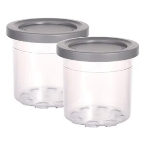 toymis 2pcs creamy pints and lids, ninja creamy pints and lids ice cream storage containers ice cream plastic cups storage compatible with nc500 nc501 ice cream maker