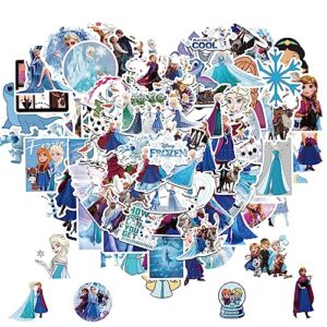 Ice Princess Stickers 150pcs Kids Sticker Pack Kawaii Cute Princess Stickers Mixed Cartoon Stickers Kids Teen Adult Waterproof Vinyl Stickers for Water Bottle Laptop Luggage Phone