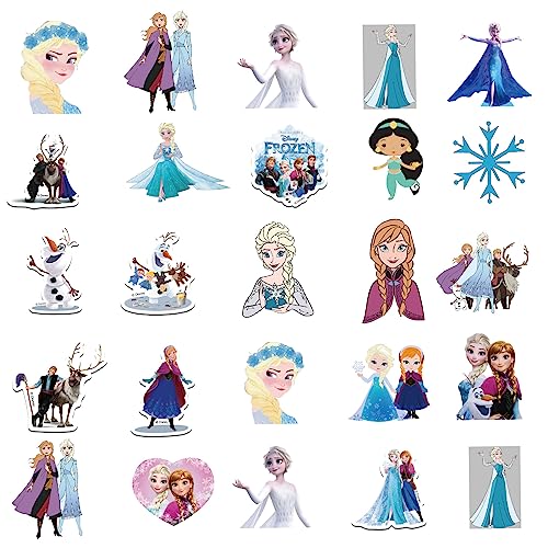 Ice Princess Stickers 150pcs Kids Sticker Pack Kawaii Cute Princess Stickers Mixed Cartoon Stickers Kids Teen Adult Waterproof Vinyl Stickers for Water Bottle Laptop Luggage Phone