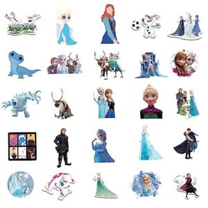 Ice Princess Stickers 150pcs Kids Sticker Pack Kawaii Cute Princess Stickers Mixed Cartoon Stickers Kids Teen Adult Waterproof Vinyl Stickers for Water Bottle Laptop Luggage Phone