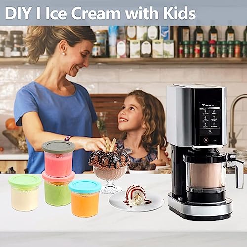 DISXENT Creami Deluxe Pints, for Creami Ninja Ice Cream,16 OZ Ice Cream Containers with Lids Bpa-Free,Dishwasher Safe for NC301 NC300 NC299AM Series Ice Cream Maker