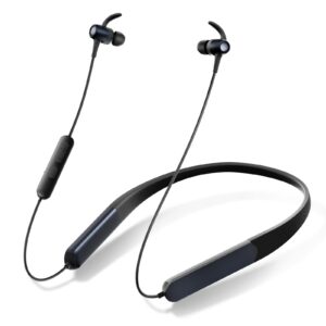 tonemac n20 neckband bluetooth earbuds wireless bluetooth 5.2 headphones with microphone, portable magnetic comfort, ipx6 waterproof, deep bass strong beat, 120h playtime, magnetic earphones -black