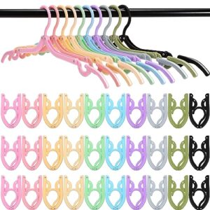 Dazarey 40 Pcs Travel Hangers Folding Hangers,Foldable Hangers for Traveling,Colored Folding Travel Hangers,Foldable Clothes Hanger,Portable Hangers for Travel & Home Use,10 Colors