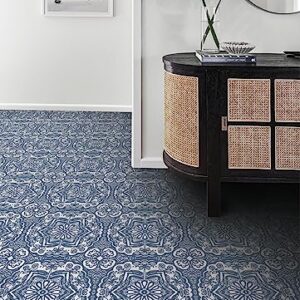 FloorPops 12-in by 12-in Blue Erina Peel & Stick Floor Tiles