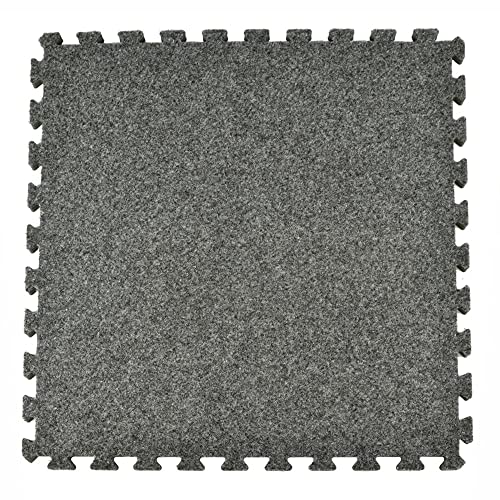 Greatmats Royal Carpet Tile 2ft x 2ft,15 Pack (Dark Gray)