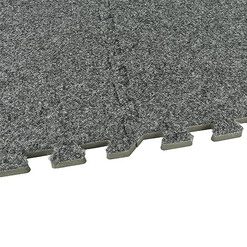 Greatmats Royal Carpet Tile 2ft x 2ft,15 Pack (Dark Gray)