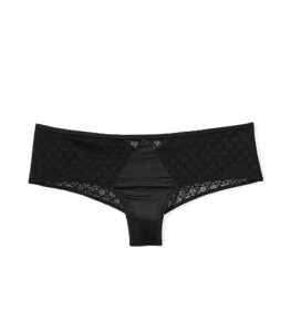 victoria's secret icon t-back cheeky panty, vs monogram lace, hiphugger underwear for women, very sexy collection, black (m)