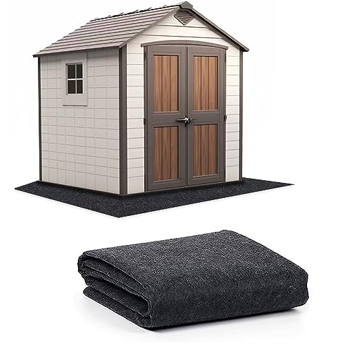 8.2 x 6 FT Outdoor Storage Shed Mat, Waterproof Storage Shed Flooring Mat, Anti-Slip Patio Furniture Floor Scratch Prevention Mat, Dustproof Outdoor Carport Mat