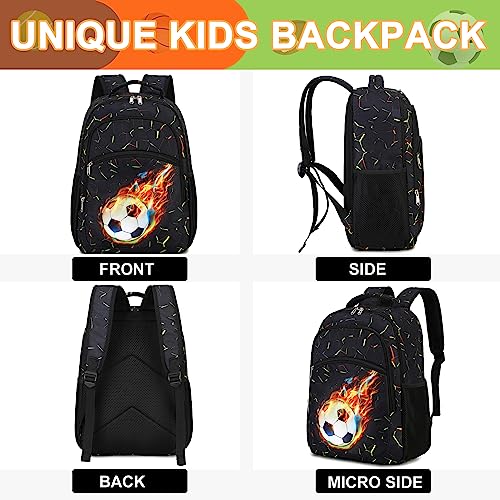 LOIDOU Kids Backpack Boys Soccer Kindergarten Preschool Backpacks Toddler Bookbag 16 Inch School Backpacks for Kids 3-8