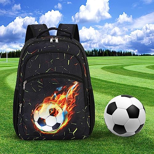 LOIDOU Kids Backpack Boys Soccer Kindergarten Preschool Backpacks Toddler Bookbag 16 Inch School Backpacks for Kids 3-8