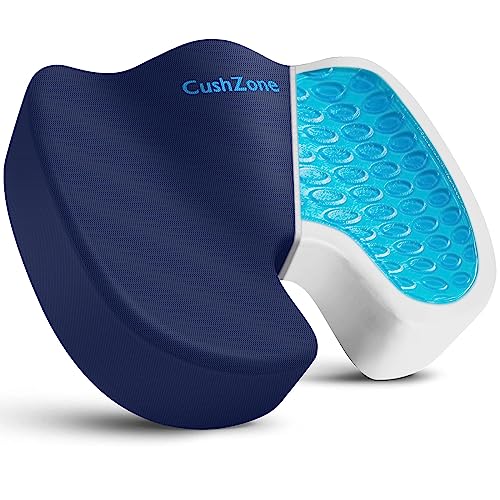 CushZone Childrens Desk Chairs Gel Seat Cushion for All-Day Sitting - Coccyx, Tailbone, Back Pain Relief Cushion - Ergonomic Seat Cushion for Office Chairs, Car Seat, Gaming Chair - Blue,X-Large