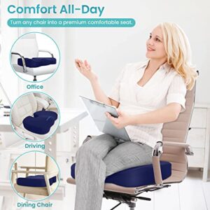 CushZone Childrens Desk Chairs Gel Seat Cushion for All-Day Sitting - Coccyx, Tailbone, Back Pain Relief Cushion - Ergonomic Seat Cushion for Office Chairs, Car Seat, Gaming Chair - Blue,X-Large