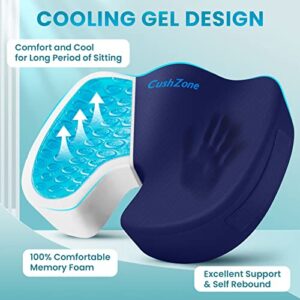 CushZone Childrens Desk Chairs Gel Seat Cushion for All-Day Sitting - Coccyx, Tailbone, Back Pain Relief Cushion - Ergonomic Seat Cushion for Office Chairs, Car Seat, Gaming Chair - Blue,X-Large