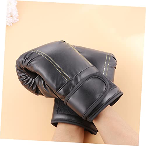 Kisangel Boxing Kickboxing Gloves Boxing Training Mitts Boxing Leather Gloves Boxing Training Gloves Pu Gloves Adult Boxing Gloves Handbag Black Child Pu Martial Arts Hand Wraps