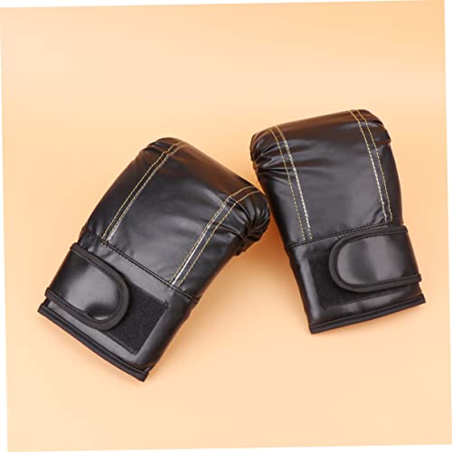 Kisangel Boxing Kickboxing Gloves Boxing Training Mitts Boxing Leather Gloves Boxing Training Gloves Pu Gloves Adult Boxing Gloves Handbag Black Child Pu Martial Arts Hand Wraps