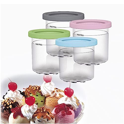 VRINO Creami Deluxe Pints, for Creami Ninja Ice Cream Deluxe,16 OZ Pint Ice Cream Containers with Lids Dishwasher Safe,Leak Proof Compatible with NC299AMZ,NC300s Series Ice Cream Makers