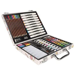 53pcs art set, marker crayon drawing & painting supplies crayons kit arts and crafts supplies coloring art kit gift case markers crayon colour pencils for budding artists kids