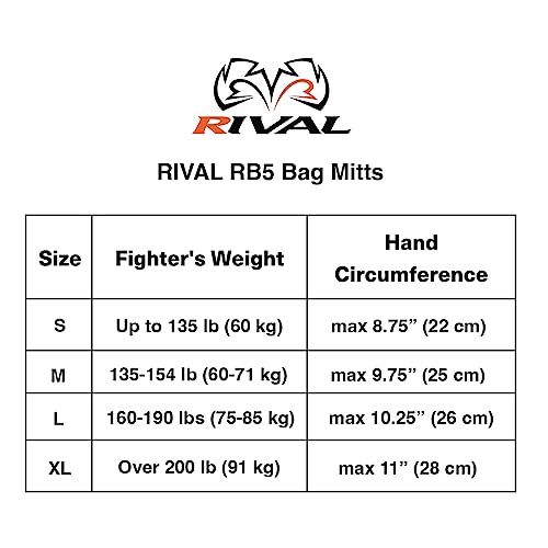 RIVAL Boxing RB5 Bag Mitt Gloves, Bare-Fist Punching Feel, Zero Resistance Training for Triggering Fast Twitch Muscles (Yellow, Large)