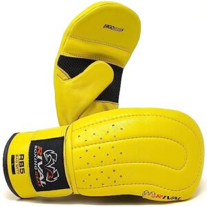 rival boxing rb5 bag mitt gloves, bare-fist punching feel, zero resistance training for triggering fast twitch muscles (yellow, large)