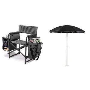 picnic time oniva - a brand fusion original design outdoor folding chair & oniva - a brand outdoor canopy sunshade beach umbrella 5.5' - small patio umbrella - beach chair umbrella