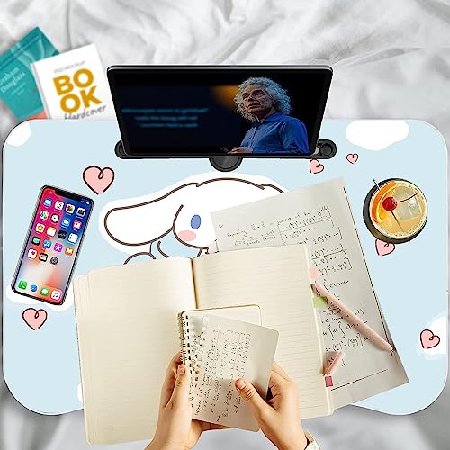 Kawaii Laptop Desk Foldable Kawaii Bed Desk Table Cute Folding Breakfast Tray Portable Lap Standing Desk Notebook Stand Reading Holder for Bed/Couch/Sofa/Floor