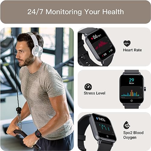 Gydom Birthday Gifts for Men, IDW19 Smart Watch with Alexa, Bluetooth Call/Answer Heart Rate Monitor Step Counter Smartwatches, Exercise Workout Fitness Health Tracker Gifts for Boyfriend Mens Dad