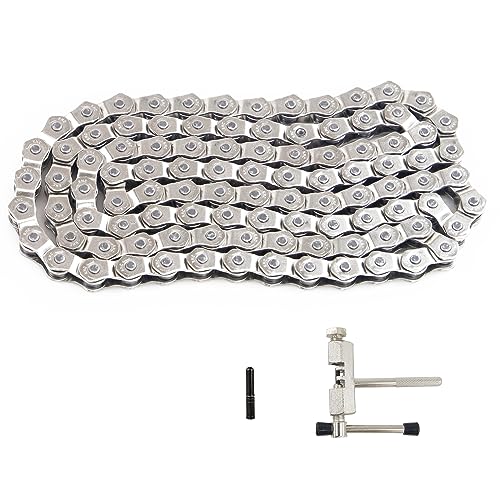 MAKELEN Half Link BMX Bike Chain 1/2 x 1/8 inch Professional BMX Chain 5000 Pond Tensile Force 1 Speed 100 Links