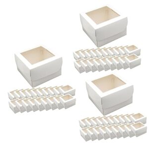hemoton 60 pcs cookie display box clear box treat boxes with window mini gift boxes chocolate gift box mini cake boxes baking accessories cookie holder for home paperboard cookie box donut