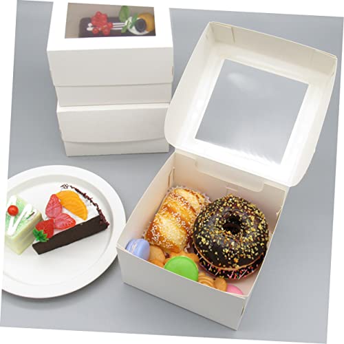 HEMOTON 60 Pcs Cookie Display Box Clear Box Treat Boxes with Window Mini Gift Boxes Chocolate Gift Box Mini Cake Boxes Baking Accessories Cookie Holder for Home Paperboard Cookie Box Donut