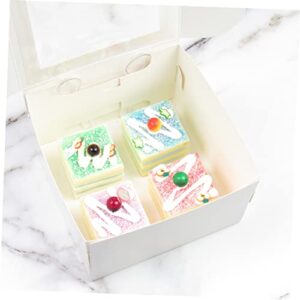 HEMOTON 60 Pcs Cookie Display Box Clear Box Treat Boxes with Window Mini Gift Boxes Chocolate Gift Box Mini Cake Boxes Baking Accessories Cookie Holder for Home Paperboard Cookie Box Donut