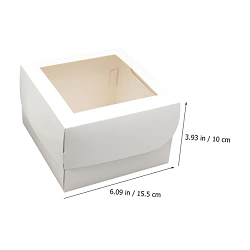 HEMOTON 60 Pcs Cookie Display Box Clear Box Treat Boxes with Window Mini Gift Boxes Chocolate Gift Box Mini Cake Boxes Baking Accessories Cookie Holder for Home Paperboard Cookie Box Donut