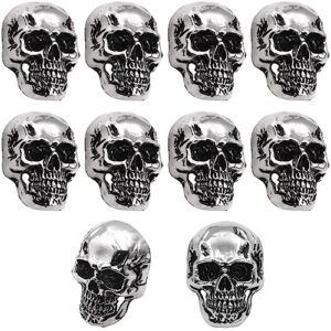 skull vintage fridge magnets refrigerator magnets, cool, strong, cute, funny goth fridge magnets for home kitchen decor, office whiteboards, lockers, maps, calendars, files, photos (silver 10 pcs)